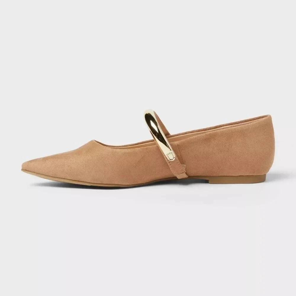 Women's A New Day Cassidee Flats Taupe Size 9.5‎ New With Tags